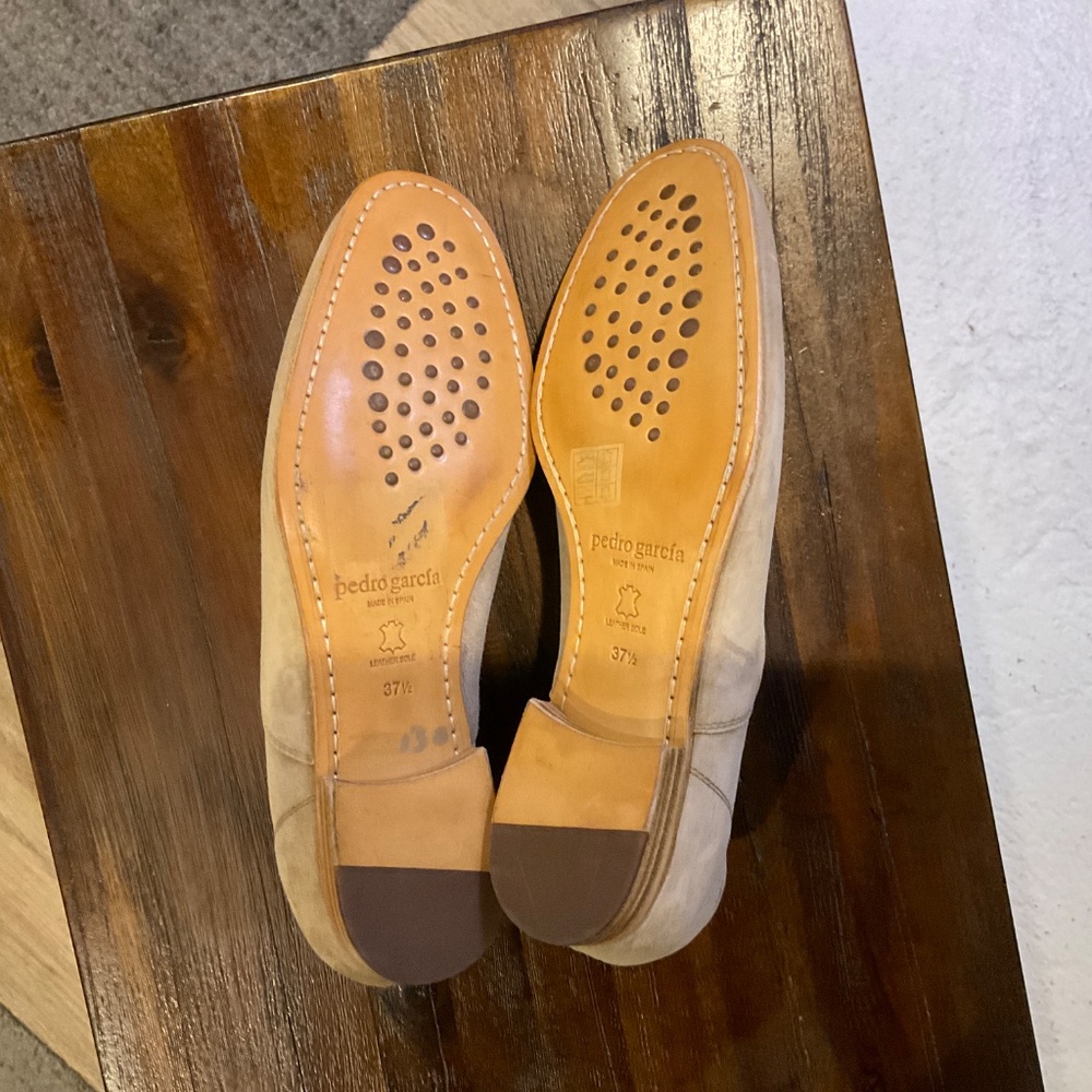 Pedro Garcia Gerti Flat Shoes Beige Suede size US 7/ EU37.5 - Picture 8 of 10